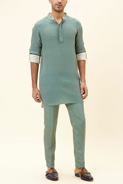 Motif printed short kurta set