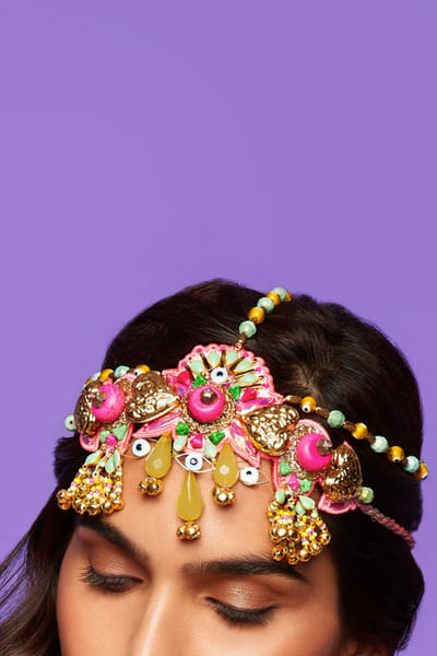 Multicolour 3D heart detail headgear