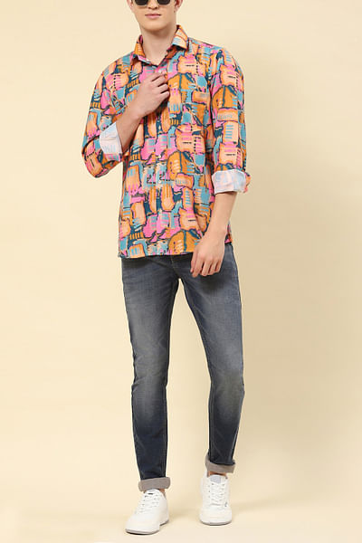 Multicolour abstract printed shirt