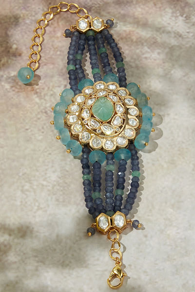 Multicolour agate bead embellished bracelet