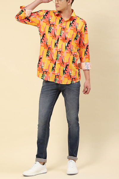 Multicolour artistic print shirt