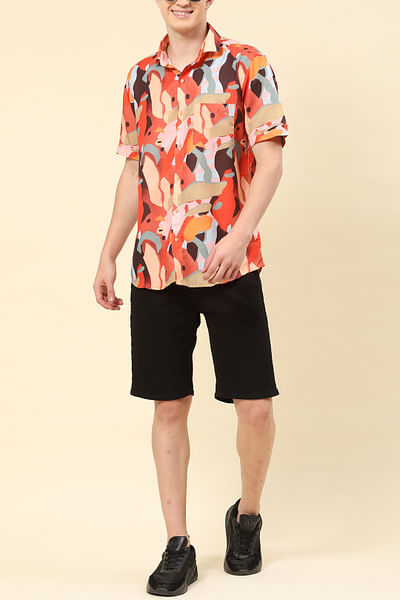 Multicolour artsy print shirt