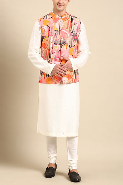 Multicolour digital print Modi jacket