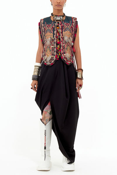Multicolour embroidered gilet