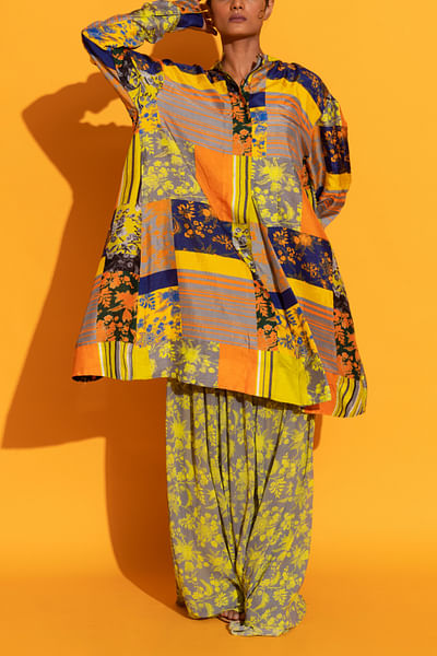 Multicolour floral print tunic set