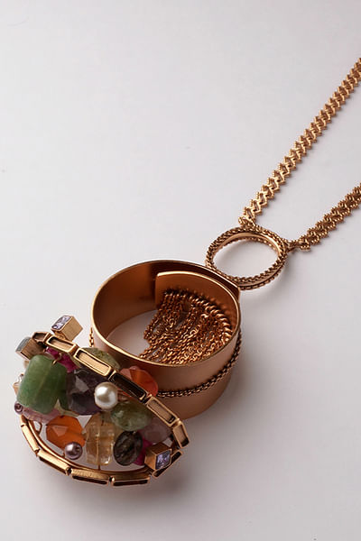 Multicolour gemstone necklace