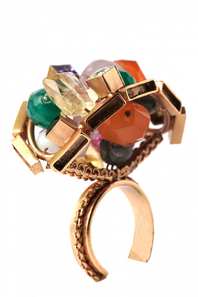 Multicolour gemstone ring