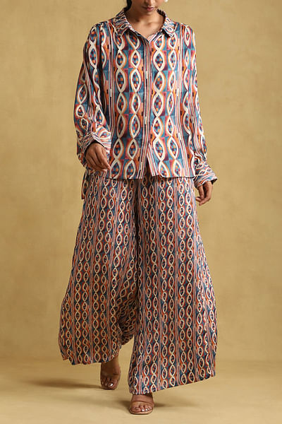 Multicolour geometric print co-ords