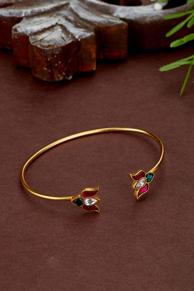 Multicolour lotus stone bracelet