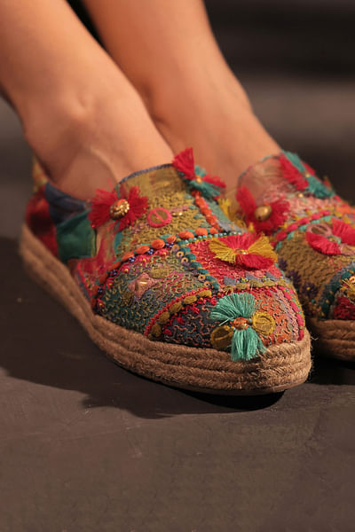 Multicolour patchwork shoes