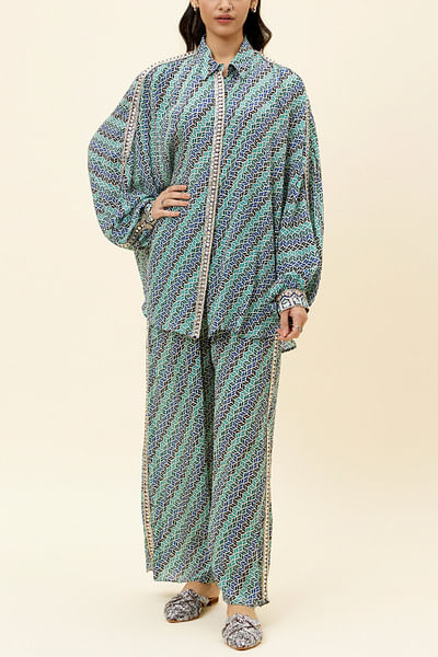 Multicolour print embellished co-ord set