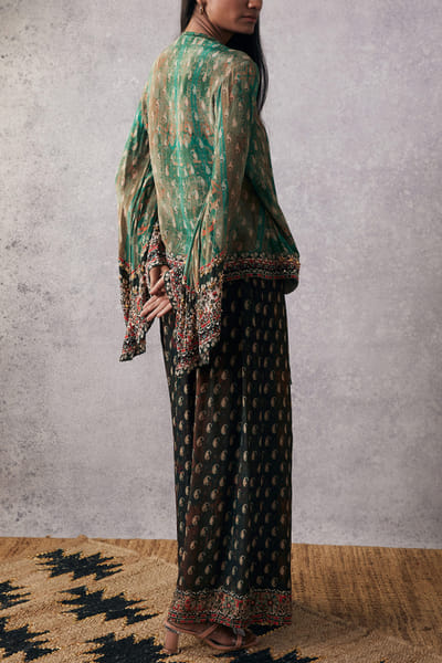 Soup by Sougat Paul Multicolour printed angrakha top set SSPJAN2303