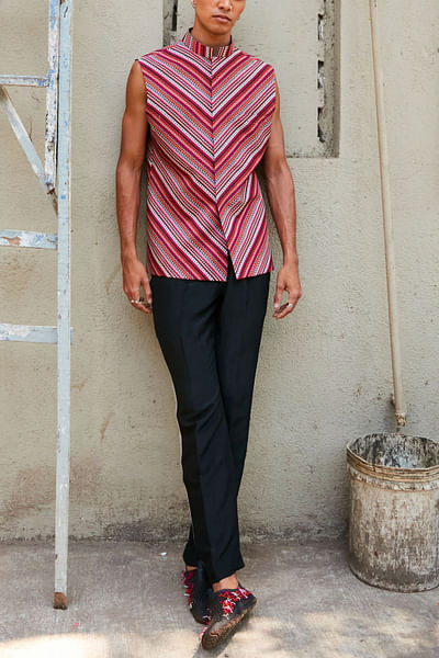 Multicolour stripe print bandi