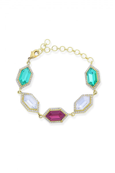 Bblingg by Meghana Multicolour Swarovski crystal embellished bracelet BBLMAY2305