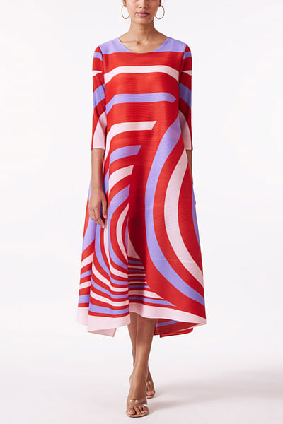 Multicolour swirl printed dress