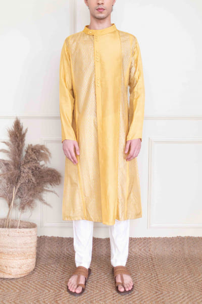 Shreyansh Designs Mustard chevron printed kurta SRDMARD2007