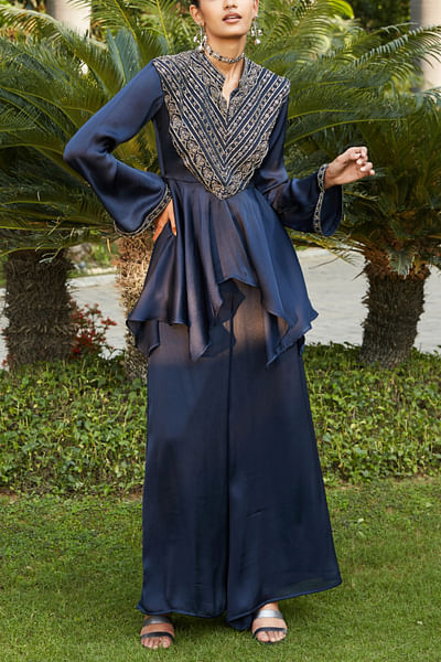 Navy blue embellished co-ords