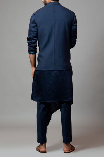 Paarsh Atelier Navy blue embroidered bandi set PATMARD1004