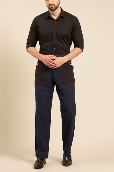 Navy blue pocket detail pants