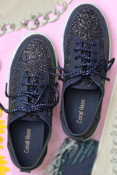 Navy glitter sneakers