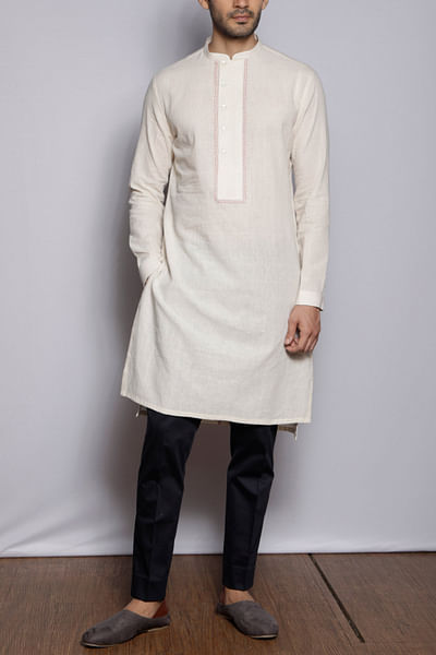 Off-white cotton kurta