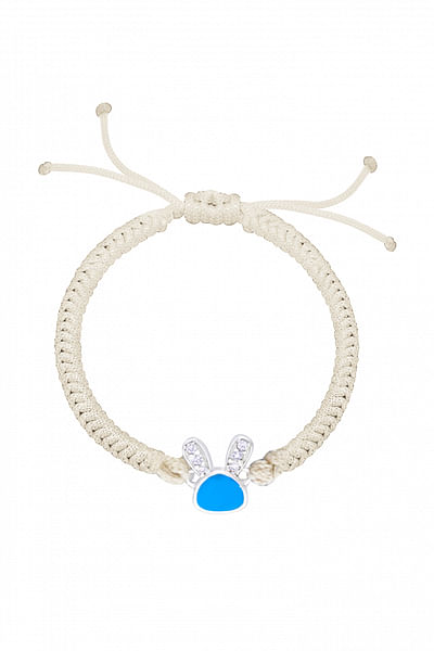 Off-white enamel and diamond baby bracelet