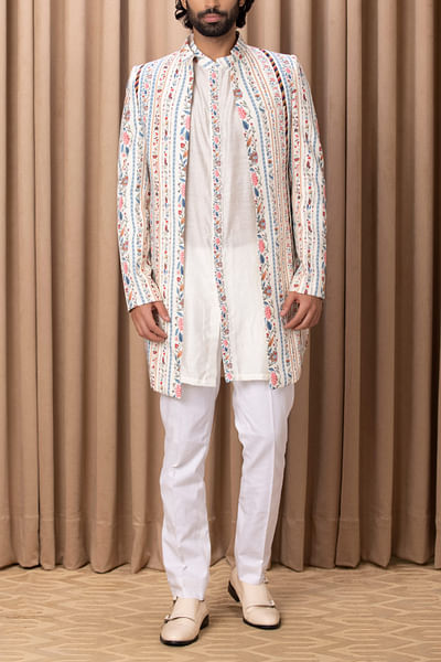 Off-white floral printed jacket set