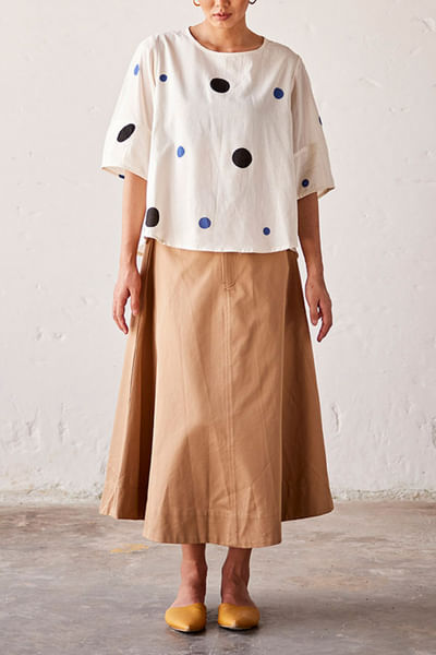 Off-white polka dot print top