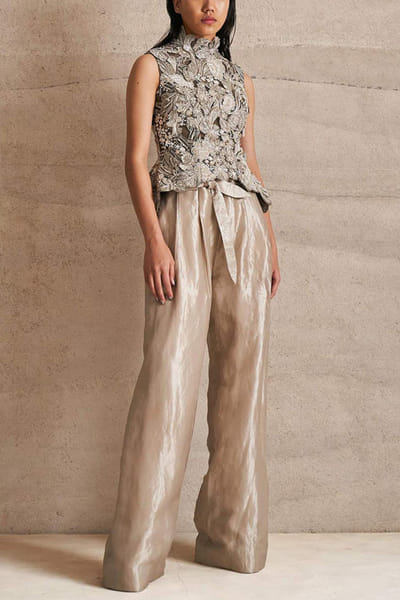 Olive 3D embroidery co-ords