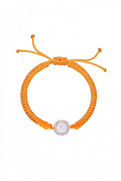Orange alphabet enamel baby bracelet