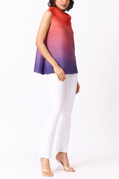 Orange and purple ombre top