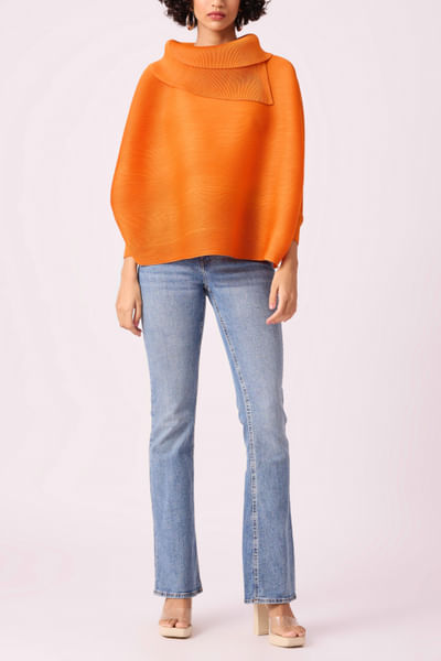 Orange batwing top