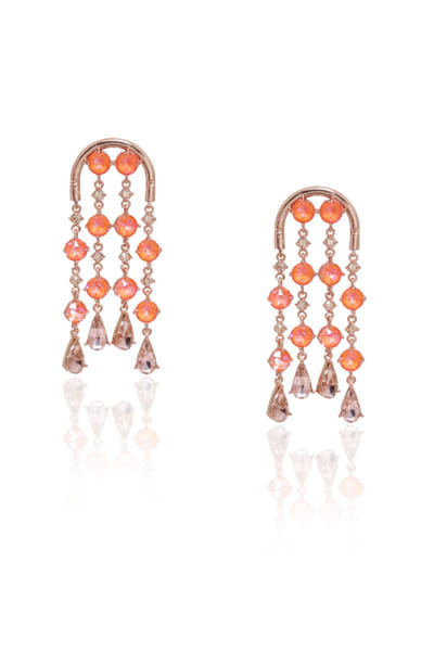 Esme Orange Swarovski crystal danglers ESMMAR25D118742