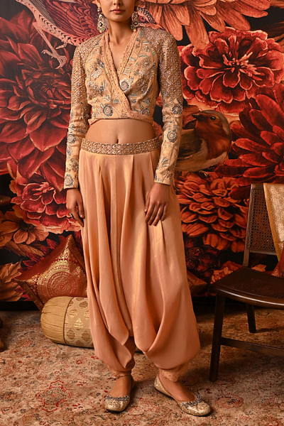 Peach embroidered co-ords