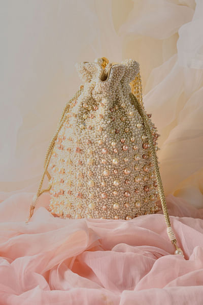 Pearl embellished potli