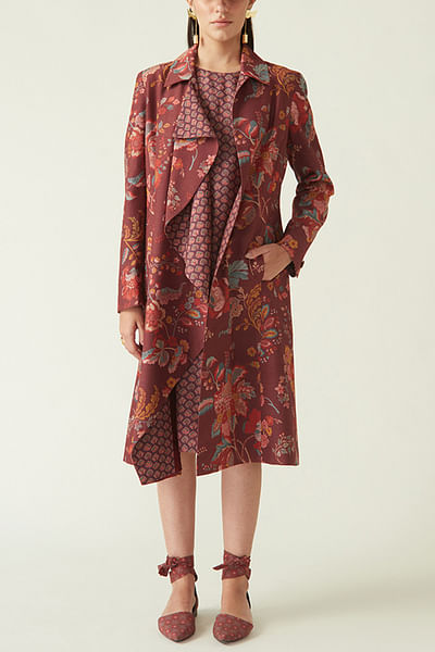 Persian red floral print jacket