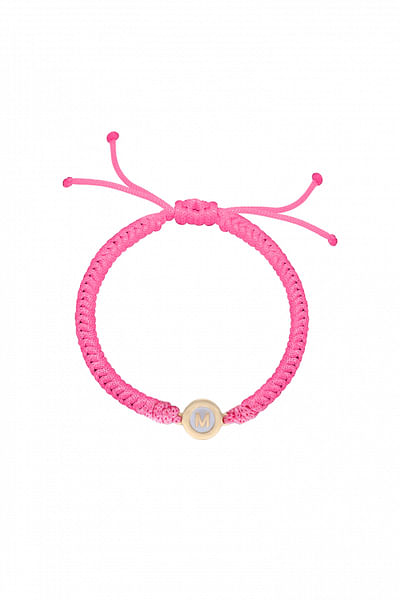 Pink alphabet enamel baby bracelet