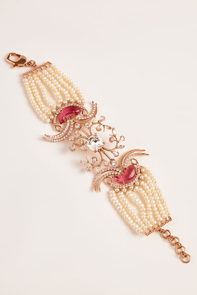 Pink and rose gold cubic zirconia bracelet