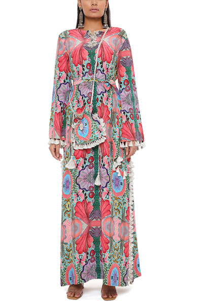 Pink artsy print kaftan