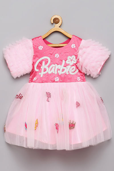 Pink Barbie patchwork dress and hairband