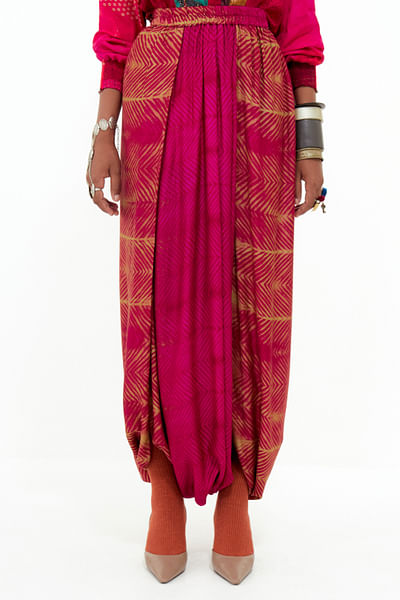 Pink boho print shirt tunic set