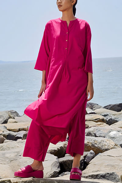 Pink cotton tunic and pants