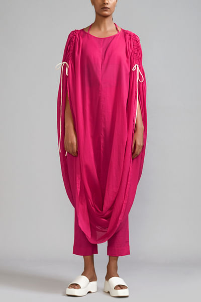Pink cowl tunic set