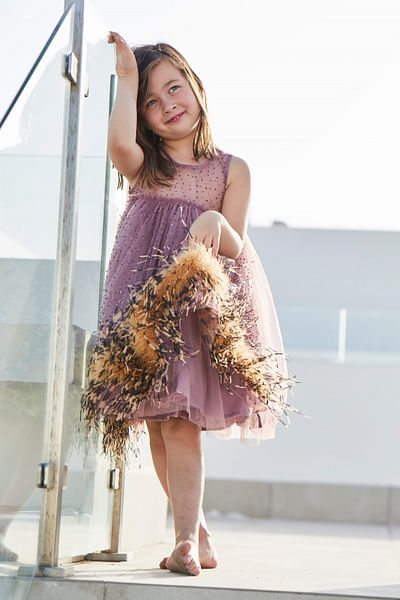 Pink embellished dress