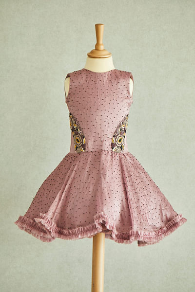 Pink embroidered dress