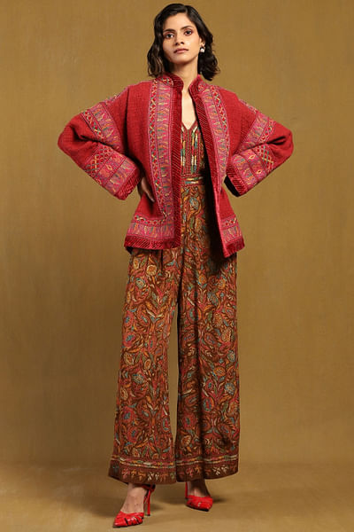 Pink embroidered jacket