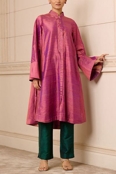 Pink handwoven textured tunic