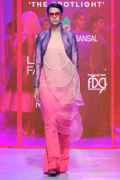 Siddhartha Bansal Pink layered tunic set SDBJULY2304