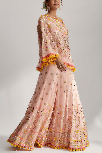 Pink mirror embroidery co-ords