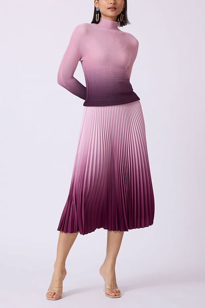 Pink ombre pleated co-ords